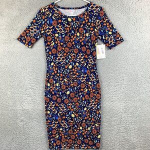 LuLaRoe Julia Dress Womens ‎ XXS Red Blue NEW Pencil Skirt Dress Casual NWT